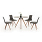 HomeRoots 30" Wood And Veneer Dining Table In Black And Walnut