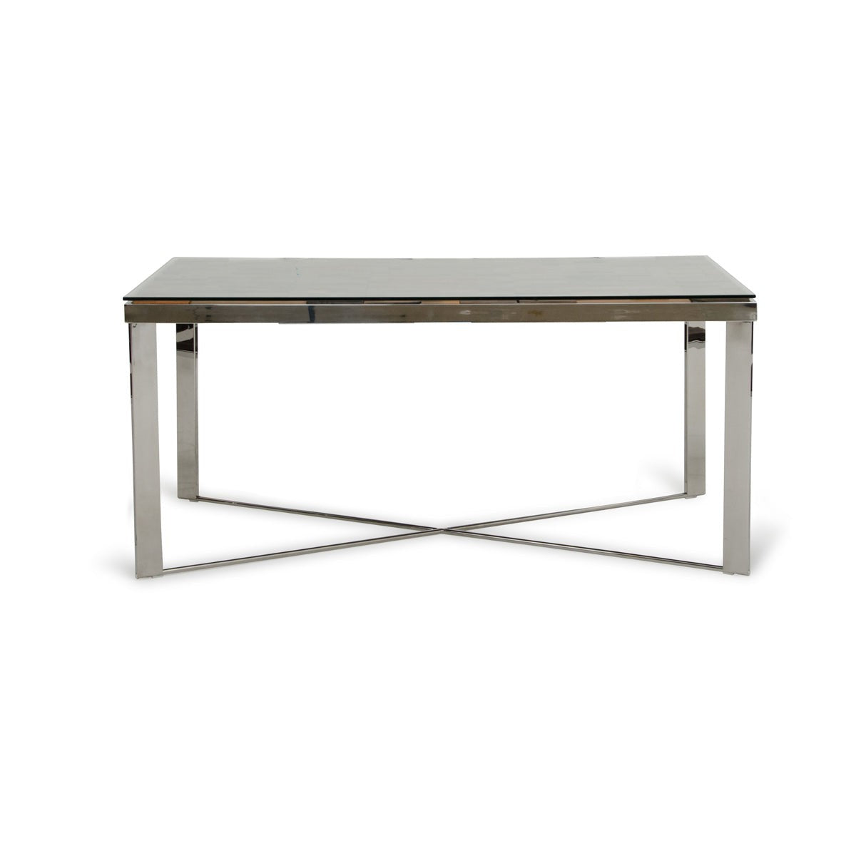 HomeRoots 30" Wood Steel And Glass Dining Table