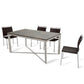 HomeRoots 30" Wood Steel And Glass Dining Table