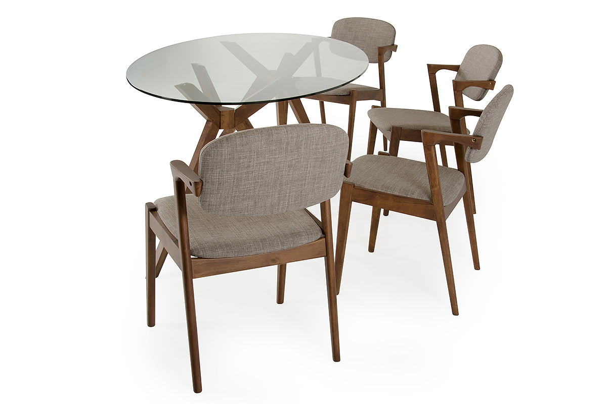 HomeRoots 30" Wood and Glass Oval Dining Table