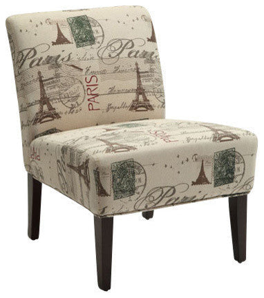 HomeRoots 30" x 23" x 33" Fabric And Espresso Accent Chair