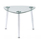 HomeRoots 30" x 24" x 23" Chrome And Clear Glass End Table