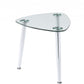HomeRoots 30" x 24" x 23" Chrome And Clear Glass End Table