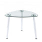 HomeRoots 30" x 24" x 23" Chrome And Clear Glass End Table