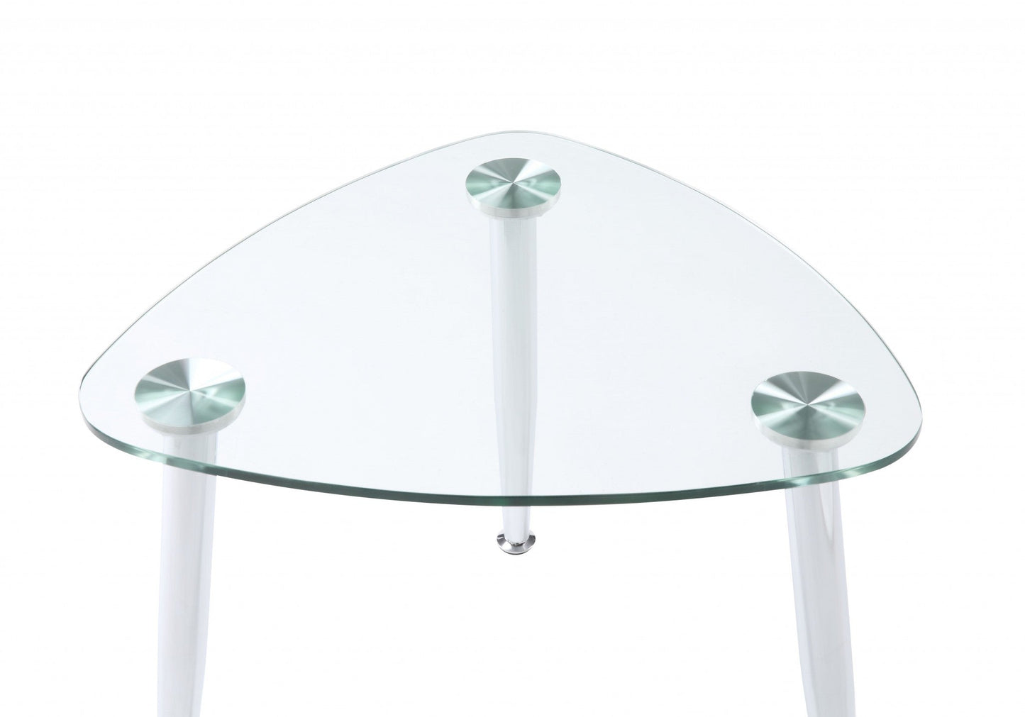 HomeRoots 30" x 24" x 23" Chrome And Clear Glass End Table