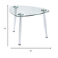 HomeRoots 30" x 24" x 23" Chrome And Clear Glass End Table