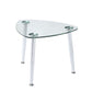 HomeRoots 30" x 24" x 23" Chrome And Clear Glass End Table