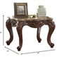 HomeRoots 30" x 30" x 24" Cherry Oak Wood End Table With Faux Marble Finish