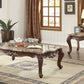 HomeRoots 30" x 30" x 24" Marble Walnut Wood End Table