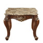HomeRoots 30" x 30" x 24" Marble Walnut Wood End Table