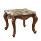 HomeRoots 30" x 30" x 24" Marble Walnut Wood End Table