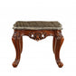 HomeRoots 30' x 30' x 25' Marble Walnut Wood End Table