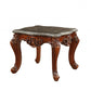 HomeRoots 30' x 30' x 25' Marble Walnut Wood End Table