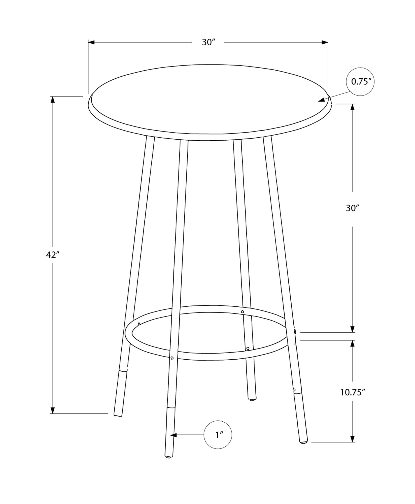 HomeRoots 30" x 30" x 42" Cappuccino Espresso MDF Metal Home Bar