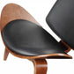 HomeRoots 30" x 36" x 30" Black Bonded Leather Walnut Wood Upholstered (Seat) Accent Chair