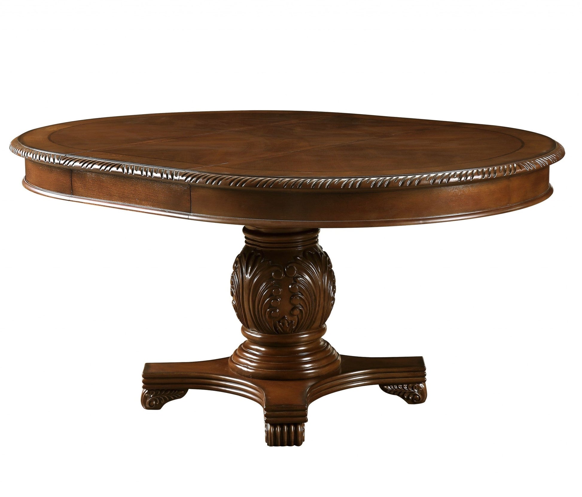 HomeRoots 30' x 48' x 66' Wood Poly-Resin Veneer And Engineered Wood Dining Table Cherry