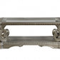 HomeRoots 30' x 54' x 20' Antique Champagne Clear Glass Wood Poly-Resin Coffee Table