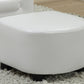HomeRoots 30.5" x 33" x 26" White Leather Look Fabric Chair Set of 2