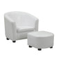 HomeRoots 30.5" x 33" x 26" White Leather Look Fabric Chair Set of 2