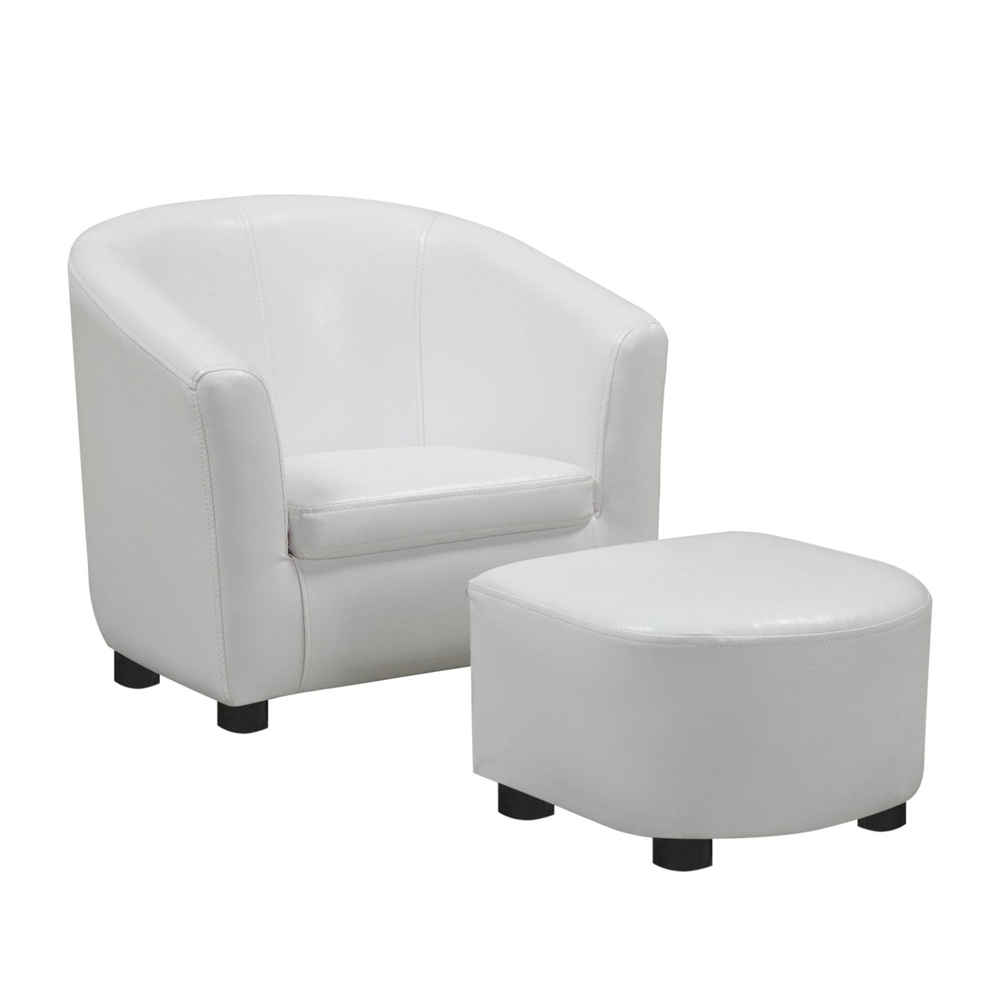 HomeRoots 30.5" x 33" x 26" White Leather Look Fabric Chair Set of 2