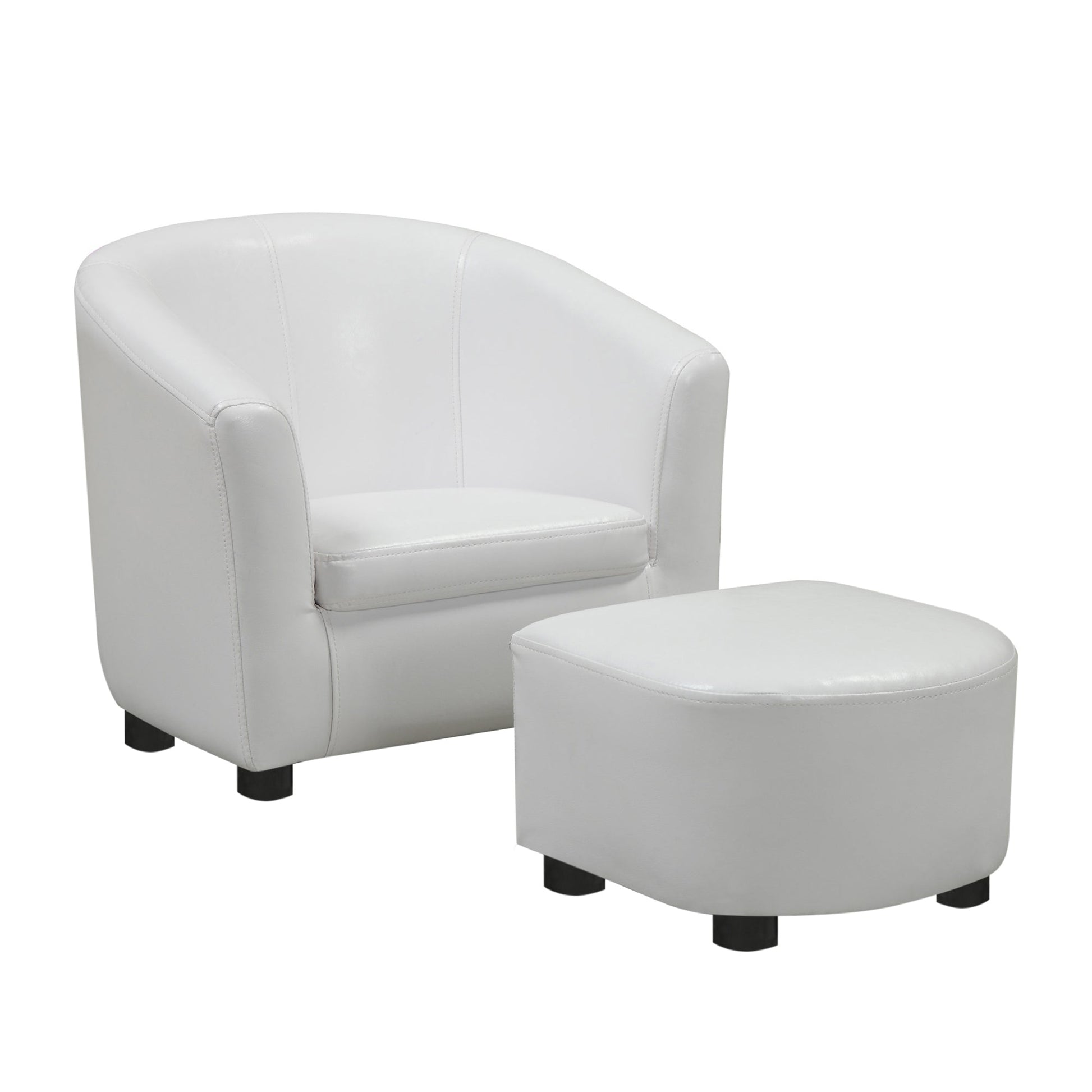 HomeRoots 30.5" x 33" x 26" White Leather Look Fabric Chair Set of 2