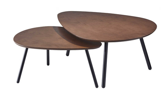 HomeRoots 30.71" x 41.34" x 17" Walnut Nesting Coffee Table