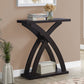 HomeRoots 31" Cross Leg Console Table With Storage in Espresso Finish