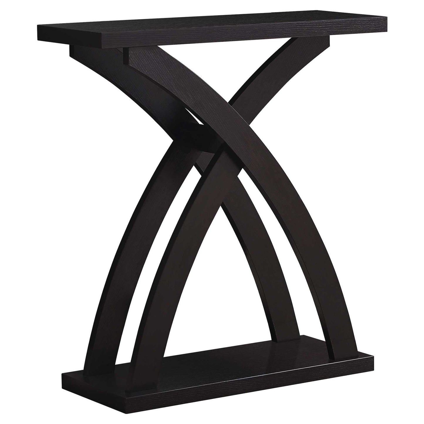 HomeRoots 31" Cross Leg Console Table With Storage in Espresso Finish