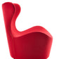 HomeRoots 31" Fabric Polyester and Wood Accent Chair in Red Finish