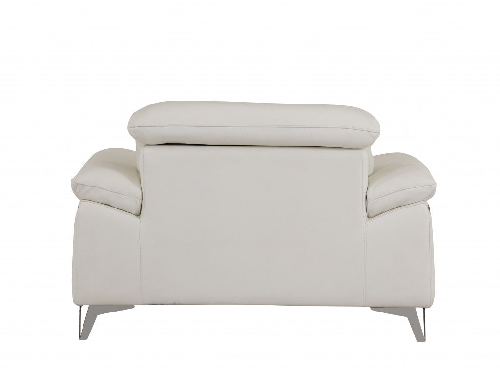 HomeRoots 31" Fashionable Leather Chair in White Finish