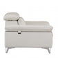 HomeRoots 31" Fashionable Leather Chair in White Finish