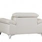 HomeRoots 31" Fashionable Leather Chair in White Finish