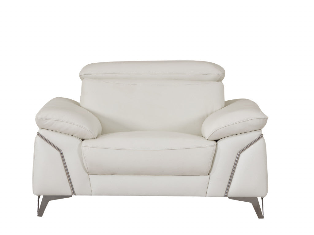 HomeRoots 31" Fashionable Leather Chair in White Finish