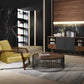 HomeRoots 31" Gold and Walnut Retro Modern Wood Armchair