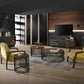 HomeRoots 31" Gold and Walnut Retro Modern Wood Armchair
