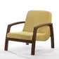 HomeRoots 31" Gold and Walnut Retro Modern Wood Armchair