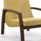 HomeRoots 31" Gold and Walnut Retro Modern Wood Armchair