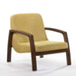 HomeRoots 31" Gold and Walnut Retro Modern Wood Armchair