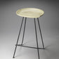 HomeRoots 31" Iron Backless Counter Height Bar Chair in Off-White and Black Finish