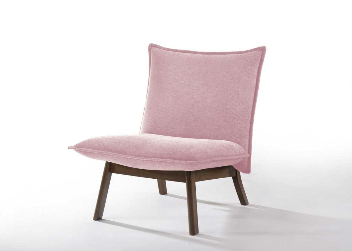 HomeRoots 31" Low Profile Armless Accent Chair in Plush Pink Finish