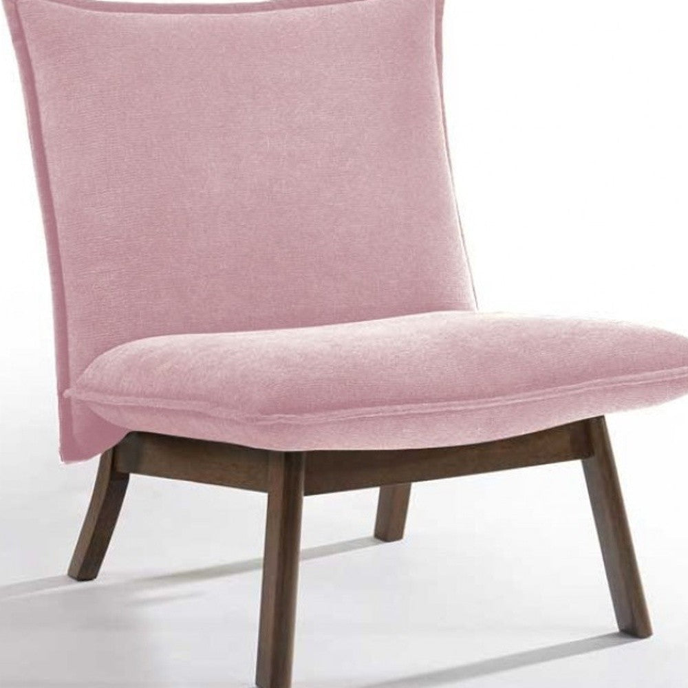 HomeRoots 31" Low Profile Armless Accent Chair in Plush Pink Finish