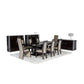 HomeRoots 31" MDF Glass And Steel Buffet In Ebony Lacquer