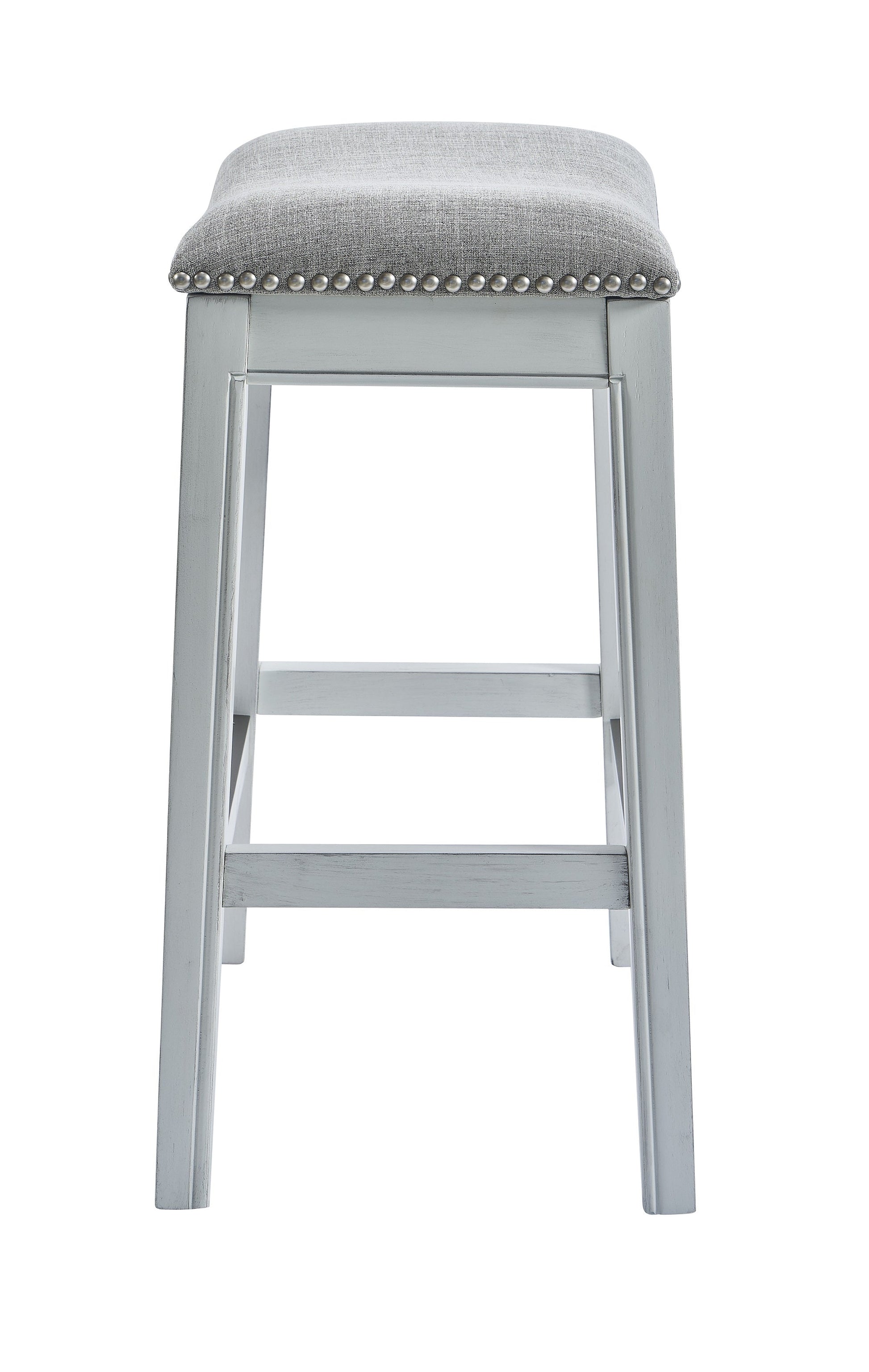 HomeRoots 31" Solid Wood Bar Stool in White Finish