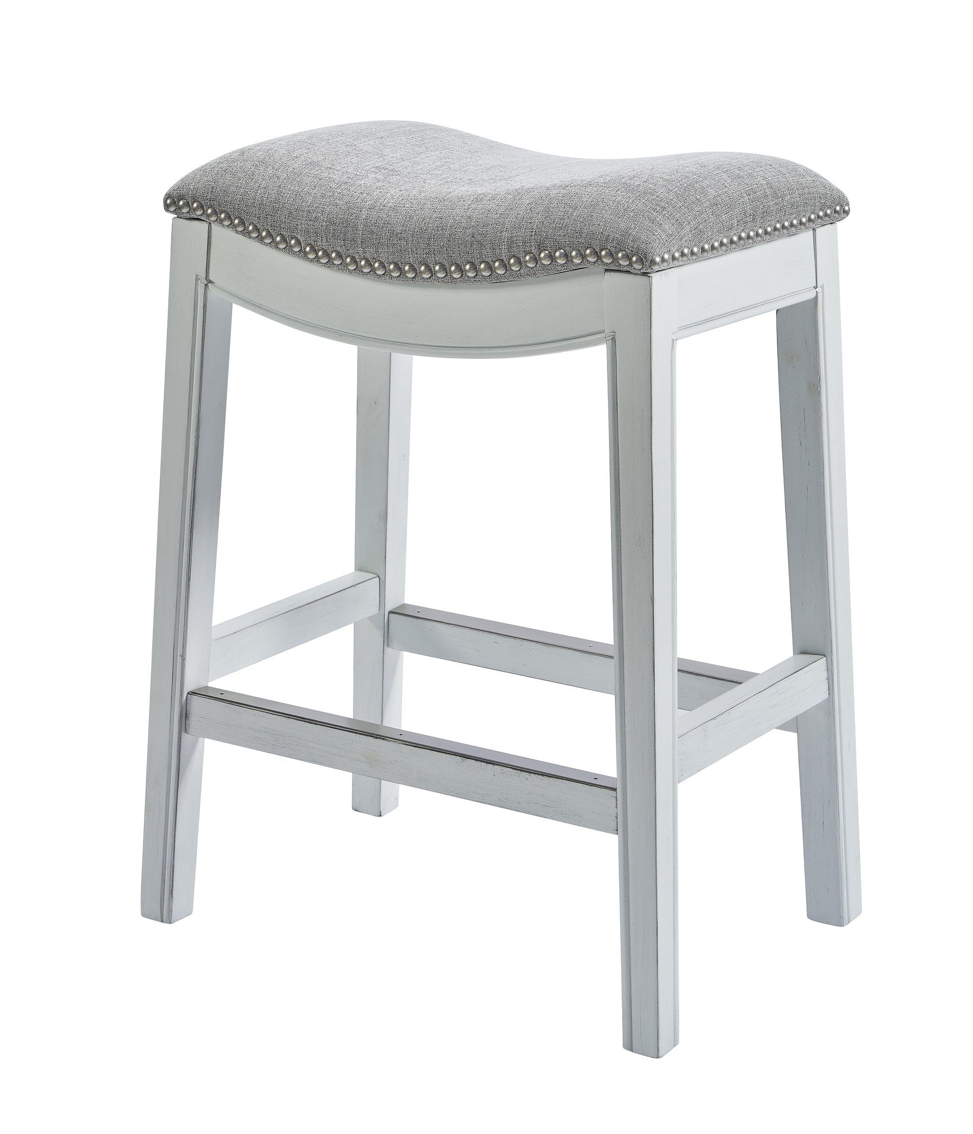 HomeRoots 31" Solid Wood Bar Stool in White Finish