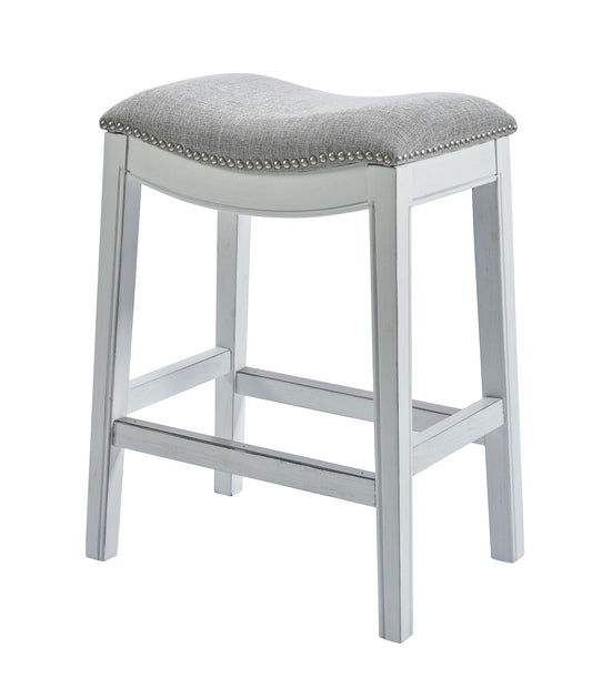 HomeRoots 31" Solid Wood Bar Stool in White Finish
