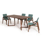 HomeRoots 31" Walnut Wood And Veneer Dining Table