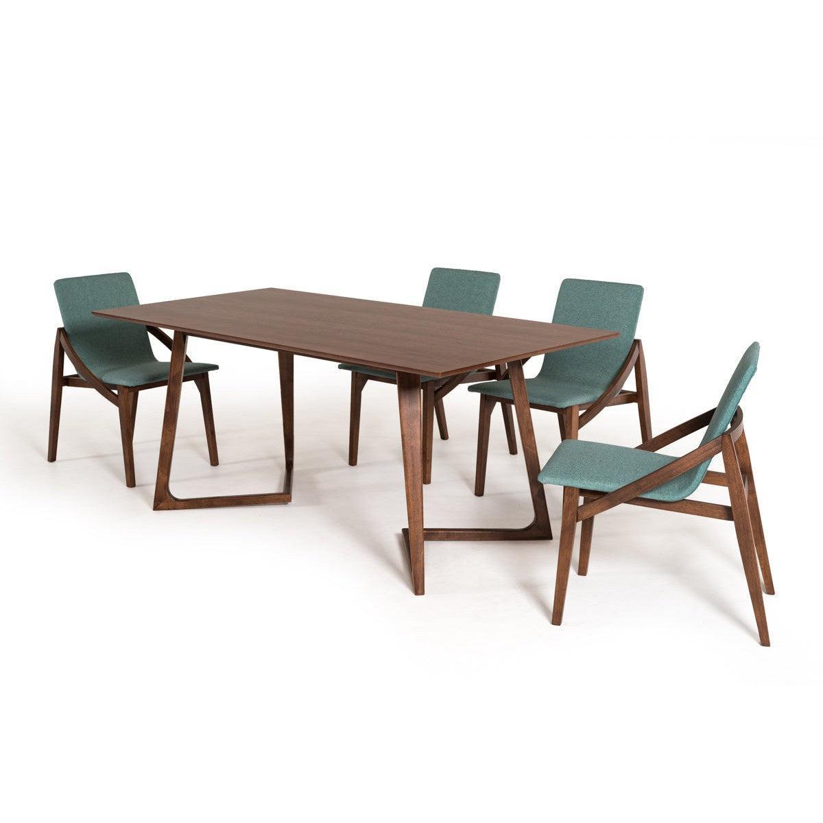 HomeRoots 31" Walnut Wood And Veneer Dining Table