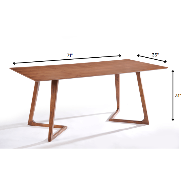 HomeRoots 31" Walnut Wood And Veneer Dining Table