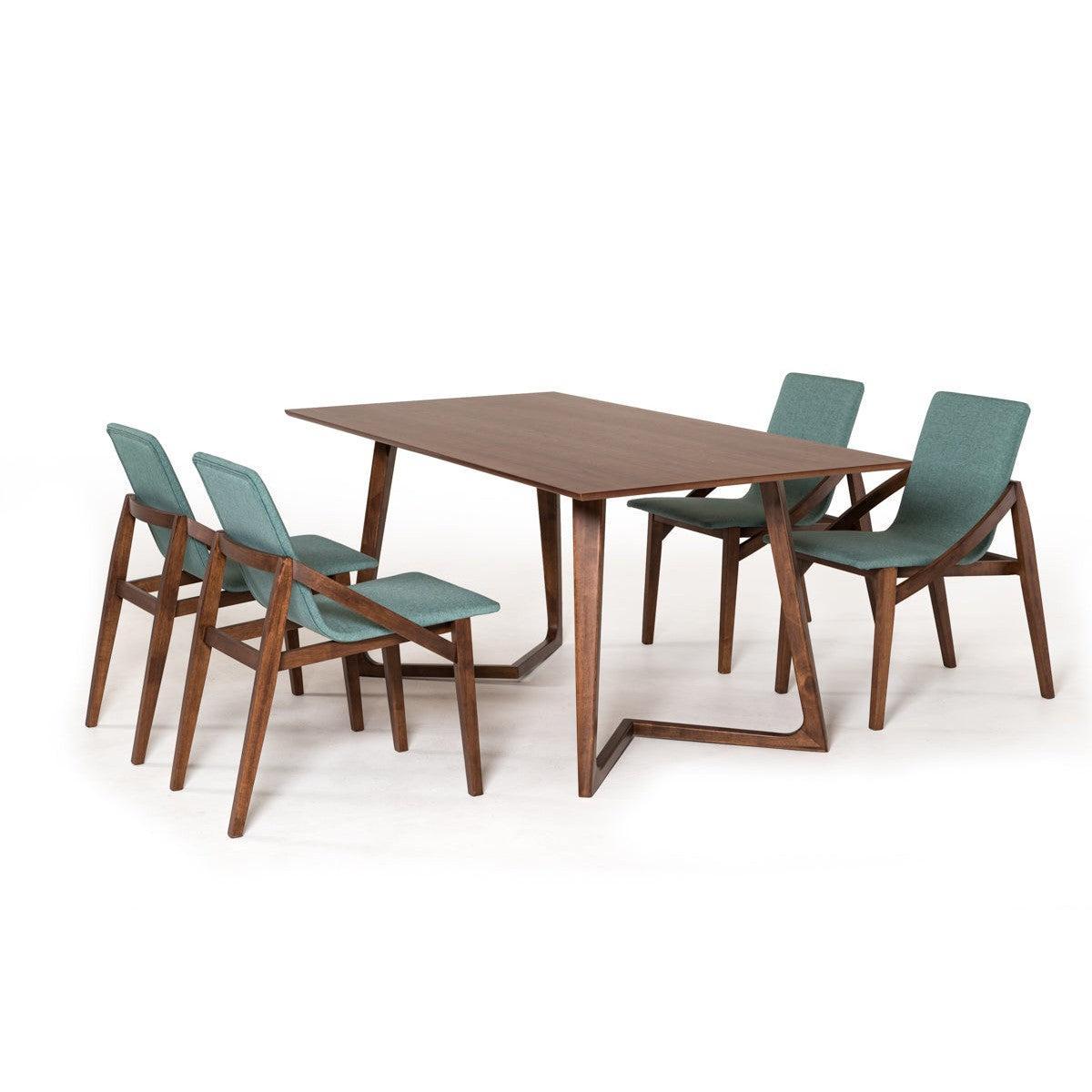 HomeRoots 31" Walnut Wood And Veneer Dining Table