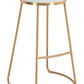 HomeRoots 31" White And Gold Steel Backless Bar Height Bar Chairs in Set of Two